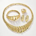 Middle East Bead Gem Set Export Band Shape Mutual Clasp Spliced Retro Necklace Bangle Ring Earrings Statement Accessory Set
