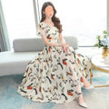 Plus Size Floral Printed Fitted Mid-Length Dress