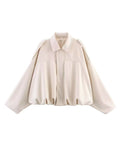 Women's Spring Fashion Batwing Sleeve Top 2026 | Casual Blouse - Green Jacket
