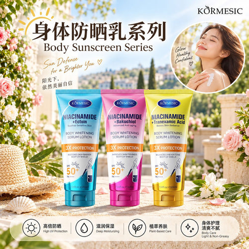 跨境KORMESIC烟酰胺系列身体防晒精华乳Lotion防晒霜SPF50+ PA+++