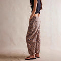 Fall Loose Wide Leg Straight Leg Leopard Pants