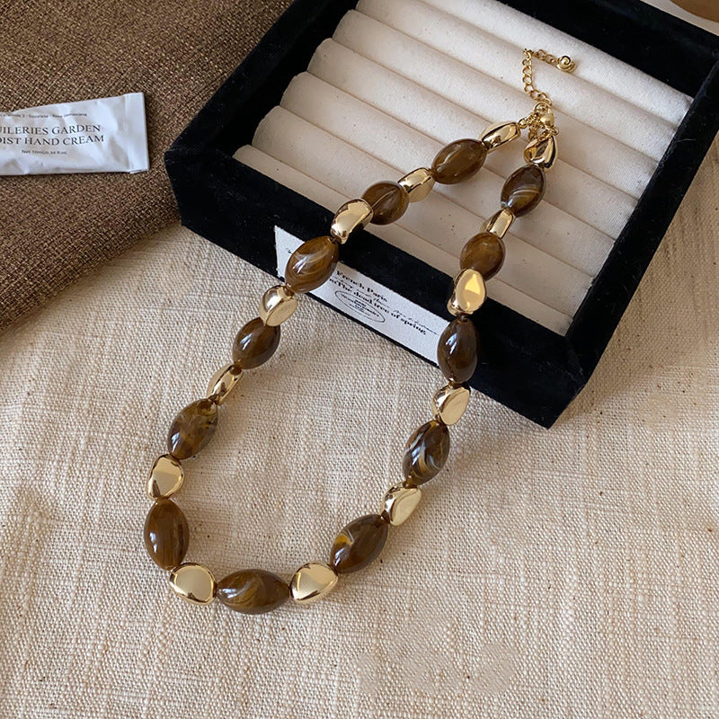 Brown Tiger's Eye Butterfly Pendant Necklace - view 7