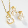 New Overseas Fashionable Inlaid Pearl Multi Style Creative Fresh Simple Necklace 2-Piece Set Overseas Pro Supply