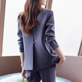 Women's Fall Korean Casual Petite Blazer + Pleated Skirt Set 2026 - Black Suit
