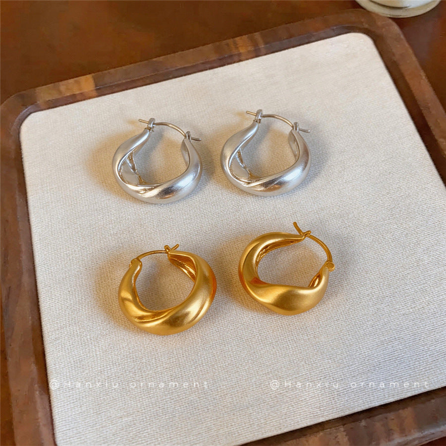 18K Gold-Plated Twisted Circle Hoop Earrings - view 2