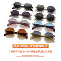 Overseas 2025 New Western Fashionable Versatile Metal Sunshade Sunglasses Personality Polygon Influencer Pick Sunglasses