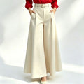 Summer Artistic Casual Plus Size High Waist Drapey Lightweight Loose Wide Leg Pants + Pants