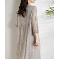 Mulberry Silk Embroidered Gray Long Dress, 2023 New
