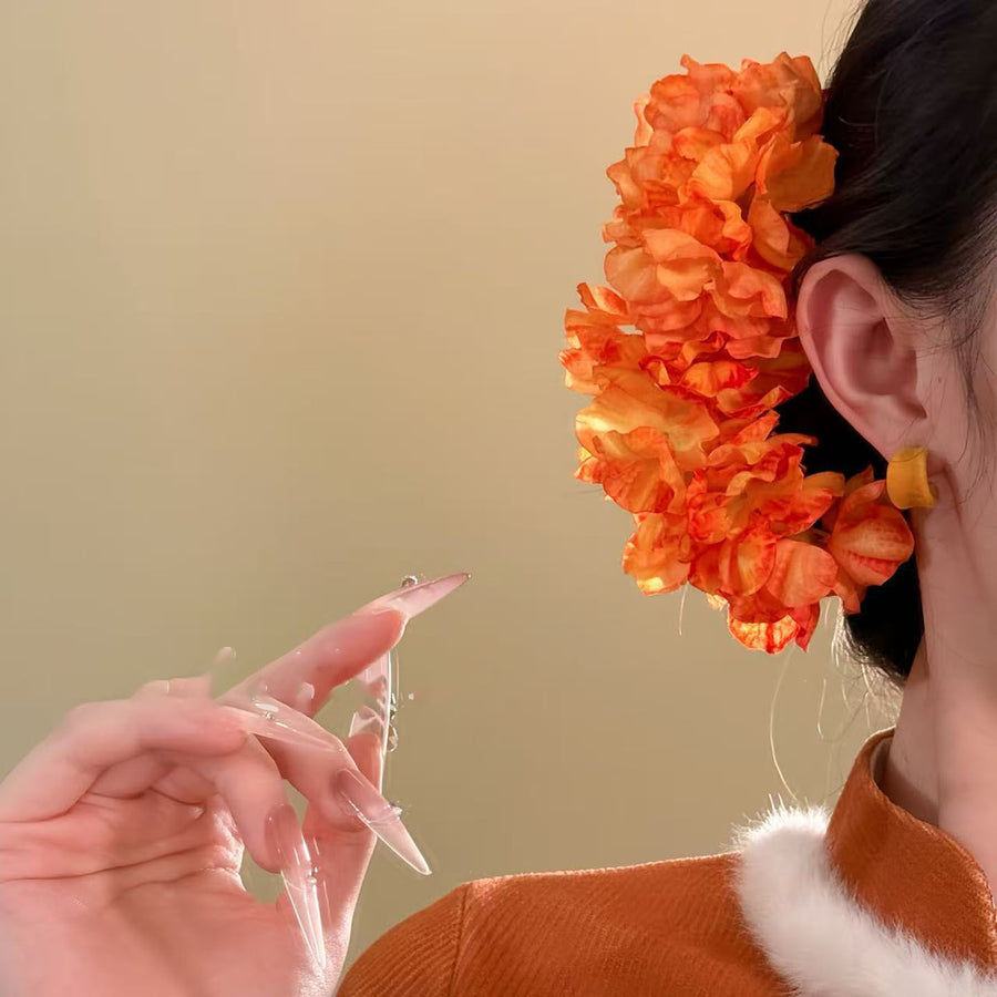 Vintage Fabric Flower Hair Stick - view 3
