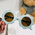 New Sunflower Kids Sunglasses Cute Baby Comfortable Iridescent Sunglasses Round Flower Petal Sun-Proof Glasses
