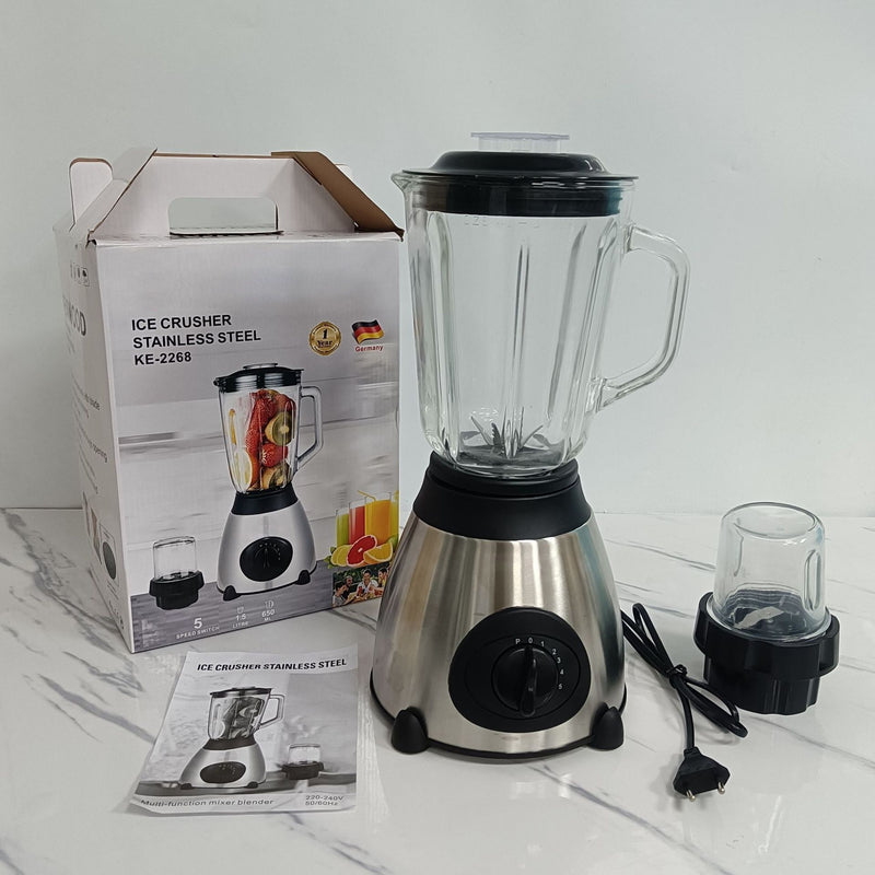 4L 8-in-1 Blender - Stainless Steel, Grind, Juice & Puree