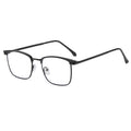 New Light-Changing Metal Half Brow Frame Glasses Formal Frame Anti-Blue Retro Frame Trendy Men Si Pattern Plano