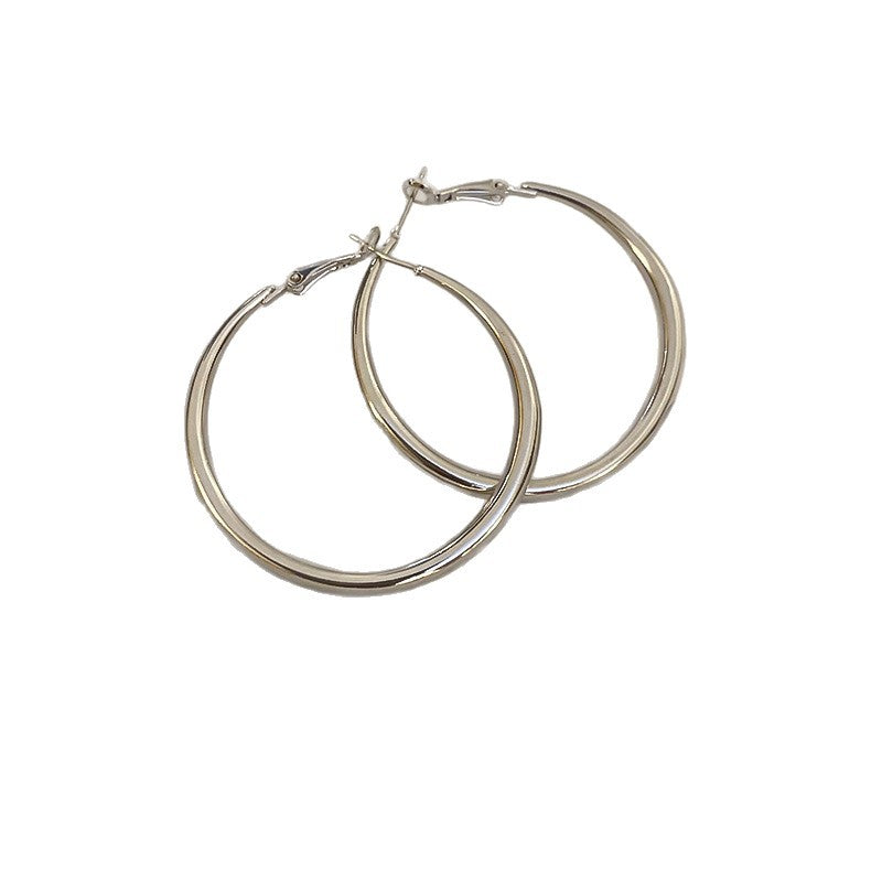 Minimalist Silver-Tone Hoop Earrings - view 5