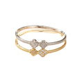 Overseas New Four Leaf Clover Cubic Zirconia Bangle Simple Elegant Daily Versatile Bracelet Niche Design Premium Hand Jewelry
