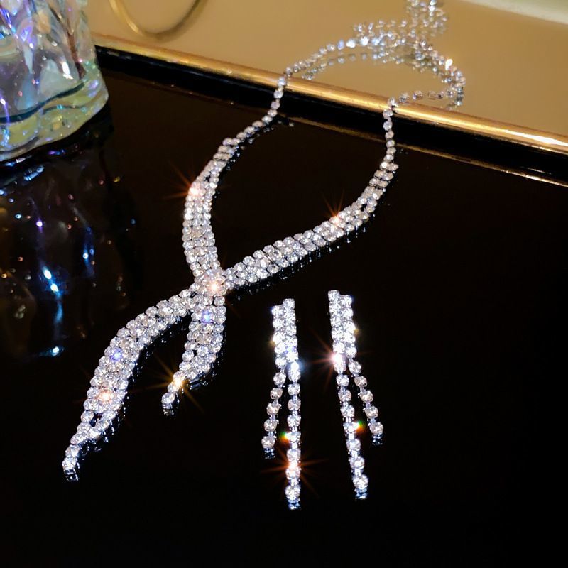 Sparkling Zircon Butterfly Flower Pendant Necklace - view 11