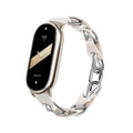 Fits Xiaomi Band 9 Band New 8nfc Version Smart Capable Sports Ceramic White 7 / 6 / 5 Leather Wrist Strap Metal Bracelet