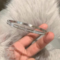 Light Luxury Premium Full Diamond Bangle Women Silver Titanium Fade-Resistant Bangle Bracelet New Couples Hand Jewelry Item