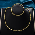 Western Hip-Hop Handmade Vehicle Flower Cutting Curved Sky Heart Round Tube Bead Necklace Bold Long Cylinder Slub Necklace Bracelet Set