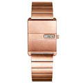 2026 New Square Unisex Creative No Hand Simple Retro Watch Women Date Steel Band Cross-Border Hit Lot