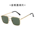 2022 New Overseas Pair Bridge Men Sunglasses Square Frame Metal UV-Proof Sunglasses Outdoor Sunshade Glasses Wholesale