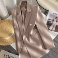 Women's Fall Korean School Loose Blazer + Top 2026 | Casual Blouse - Houndstooth Pants