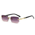 New Rimless Fashionable Sunglasses Western Trendy Beveled Sunglasses Personality Fruit Freeze Color Sunglasses Rimless Sunglasses