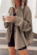 Women's Fall Casual Fashion Lapel Collar Asymmetric Neckline Shirt + Jacket 2026 - Apricot