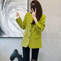 Women's Spring Office Korean Petite Blazer + Top 2026 | Casual Blouse - Red