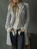 Women's Fall-Winter Velvet Embroidered Long Sleeve Patchwork Jacket 2026 - Pink