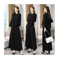 Fall Casual Elegant Wide Leg Pants + Skirt Pants 2-Piece Set