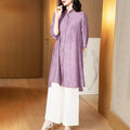 Women's Summer New Chinese Office Half Sleeve Printed Wide Leg Pants + Shirt Set 2026 - Yellow Top + Pants Set