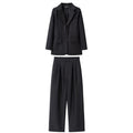 Women's Fall Korean Casual Petite Blazer Set 2026 | 2 Piece Outfit Set - Camel Pants