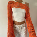 Women's Fall Casual Sexy Wool Flared Sleeve Cropped Flared Sweater 2026 - Green