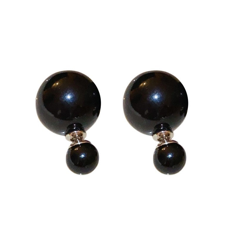Minimalist Pearl Circle Hoop Earrings - view 5