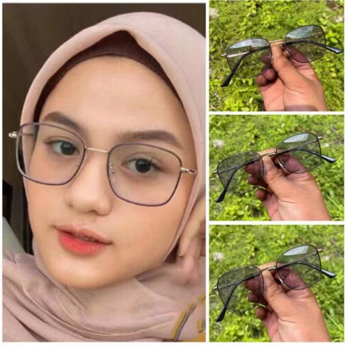 New Women Blue-Light Glasses Ultra-Light Bare Face Glasses Frame Women RedNote Metal Overseas Photochromic Plano