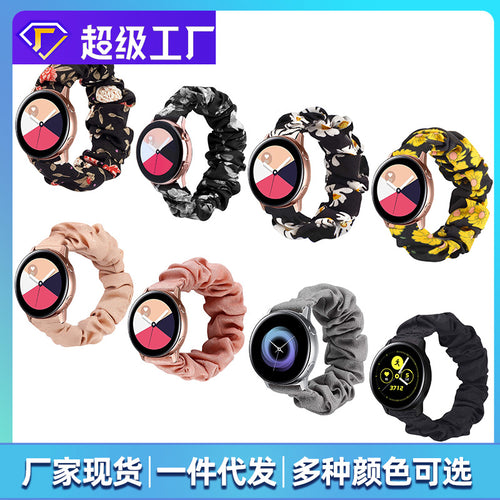 Smart Watch With Universal 18mm / 19mm / 20mm / 22mm / Flat Opening Fashionable Printed Large Cord Hair Tie Band