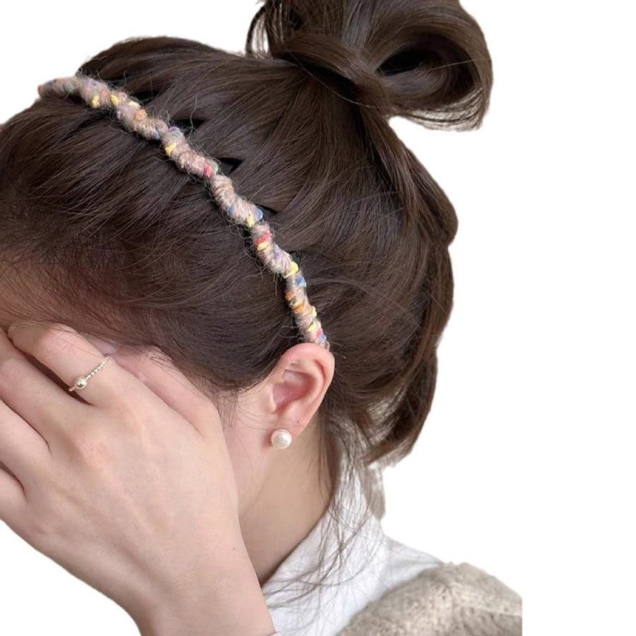 Korean Colorful Wavy Knit Headband - view 5