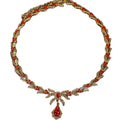 Vintage Accessory Premium vintage Set Inlay Elegant Pendant Necklace Women Fashionable Elegant Light Luxury Necklace Accessory