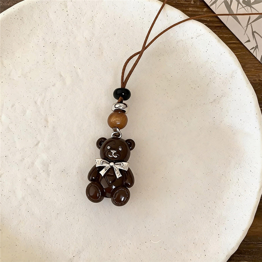 Cute Teddy Bear and Bow Pendant Necklace - view 9