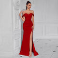 Women's Slim Long Evening Gown with Side Slit