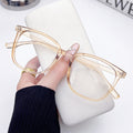 New RedNote Style of Retro Square Frame Photochromic Plano Fashionable Trendy Unisex Anti-Blue-Light Myopia Glasses