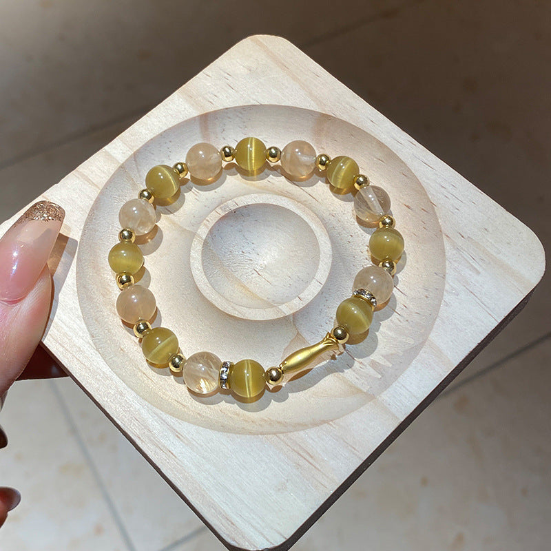 Chinese-Style Tiger's Eye Beaded Bracelet - view 7
