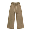 ARTIE Men's American Streetwear Batik Distressed Washed Frayed Edge Spliced Loose Fit Wide Leg Wide Leg Pants