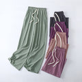 cotton silk high-waisted wide-leg pants for women, loose artificial cotton thin versatile thin trous