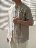 Nengmeng Neo-Chinese Stand Collar Embroidered Shirt