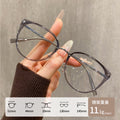 Beesfen 25021J Ultra-Light Titanium Retro Cat-Eye Glasses Bare Face Women Face-Slimming Cold Tea Glasses Wholesale Cinnabar Sun