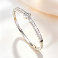 Overseas Bestseller Rhinestone Clover Bangle Lucky Flower Bracelet Fashionable Personality Light Luxury Niche Design Hand Jewelry Item