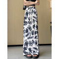 Summer Chinese Casual Printed Wide Leg Pants