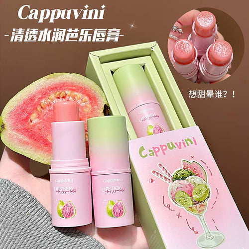 CAPPUVINI冰透水润芭乐唇膏 水润嘟嘟唇防干裂淡化唇纹平价彩妆品