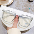 RedNote Blue-Light Glasses Women Korean Bare Face Asymmetric Retro Glasses Frame Trendy Plano Preppy